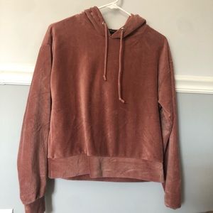 Pink Cord Hooded Sweatshirt (F21)